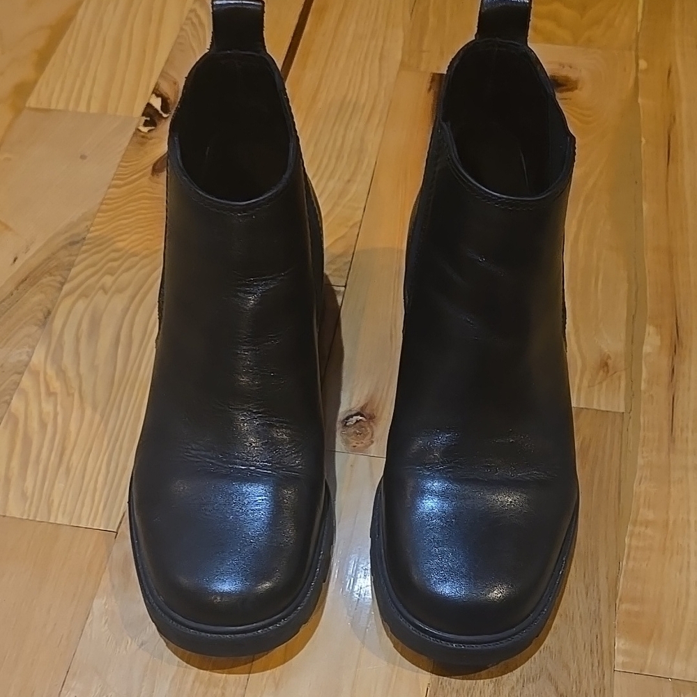 Black Leather Ankle Boots